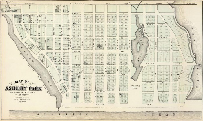 Map of Asbury Park, Monmouth County, c1878