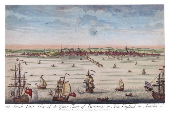 A Southeast View of the Great Town of Boston, c1745