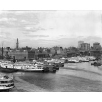 Steamboats Along the Harbor, c1910