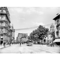 Traffic on Main Street at City Hall, Hartford, c1905