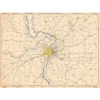 Topographic Map of St. Louis, c1950